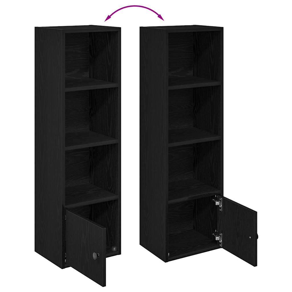 Bokhylle svart eik 31x24x102 cm konstruert tre