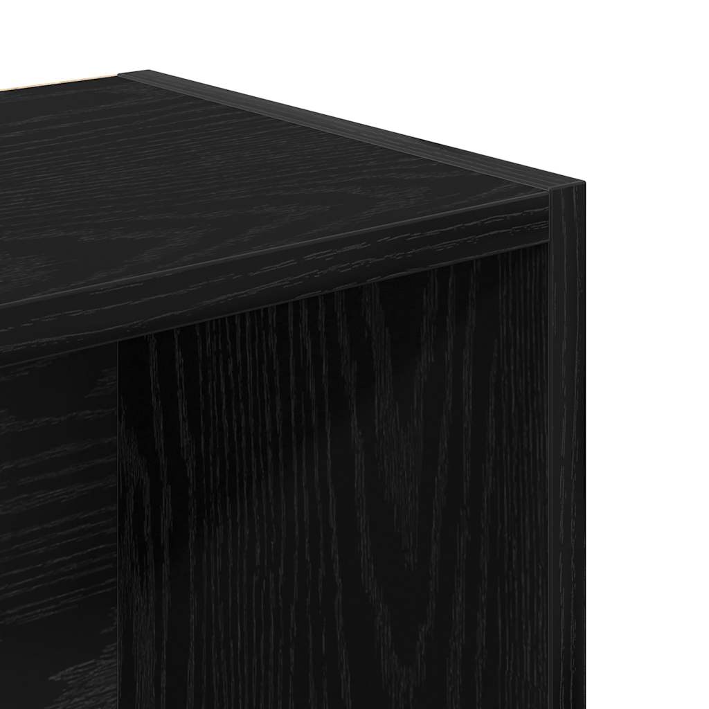 Bokhylle svart eik 31x24x102 cm konstruert tre