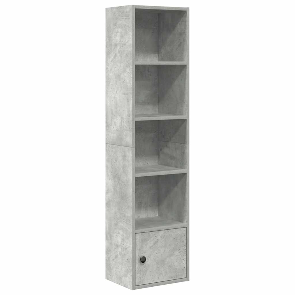 Bokhylle betonggrå 31x24x127 cm konstruert tre