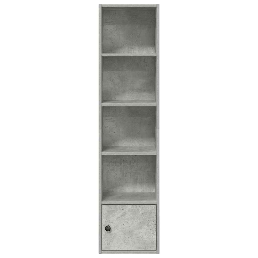 Bokhylle betonggrå 31x24x127 cm konstruert tre