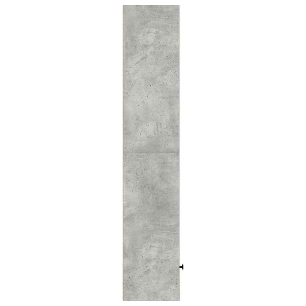 Bokhylle betonggrå 31x24x127 cm konstruert tre