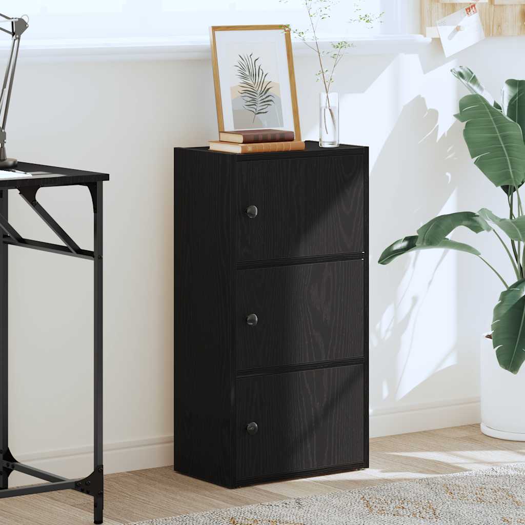 Bokhylle svart eik 40x24x77 cm konstruert tre