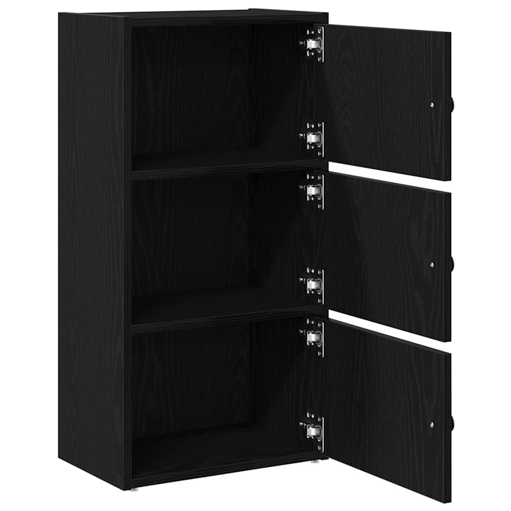 Bokhylle svart eik 40x24x77 cm konstruert tre