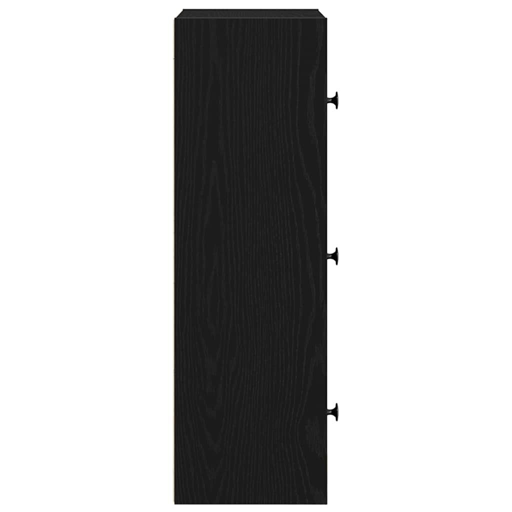 Bokhylle svart eik 40x24x77 cm konstruert tre