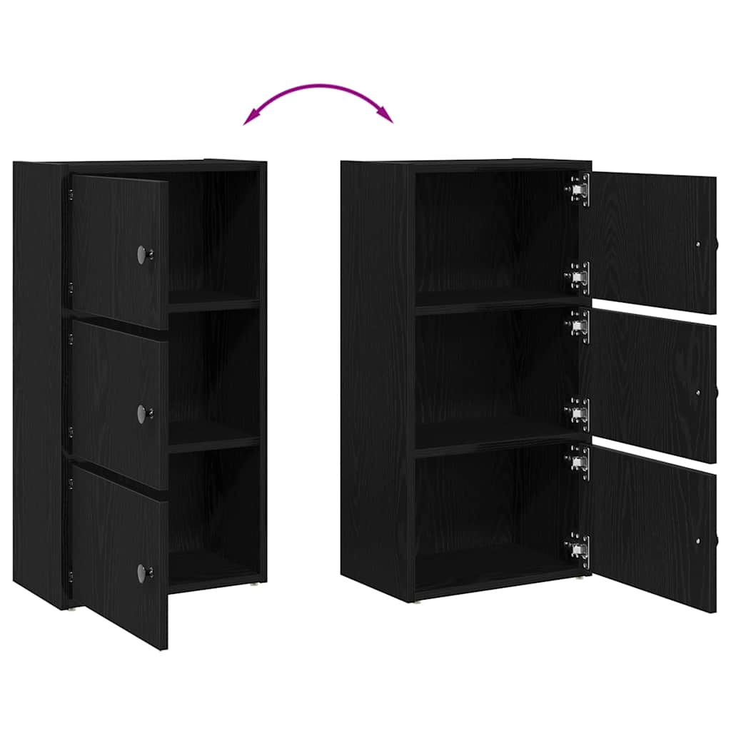 Bokhylle svart eik 40x24x77 cm konstruert tre