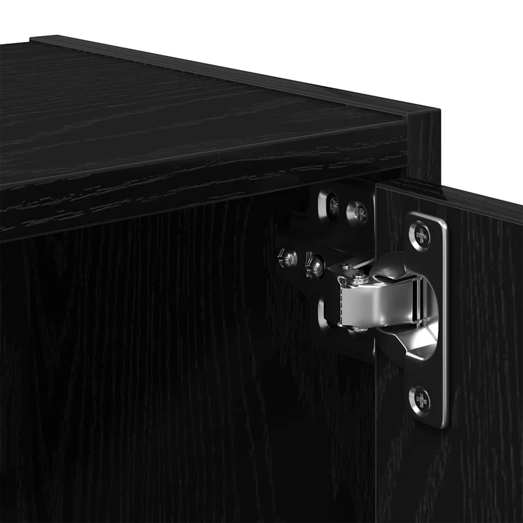 Bokhylle svart eik 40x24x77 cm konstruert tre