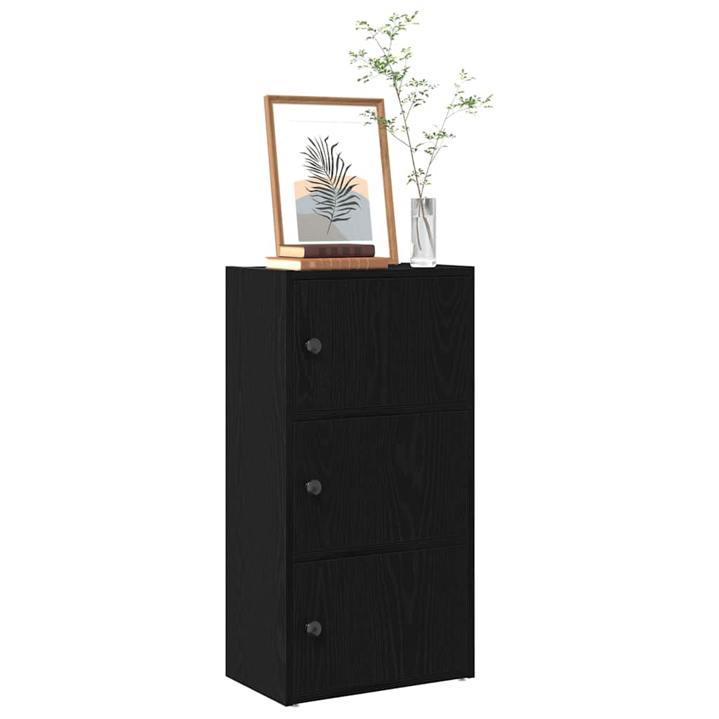 Bokhylle svart eik 40x24x77 cm konstruert tre