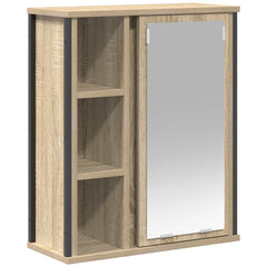 Baderomsskap med speil sonoma eik 50x21x60 cm