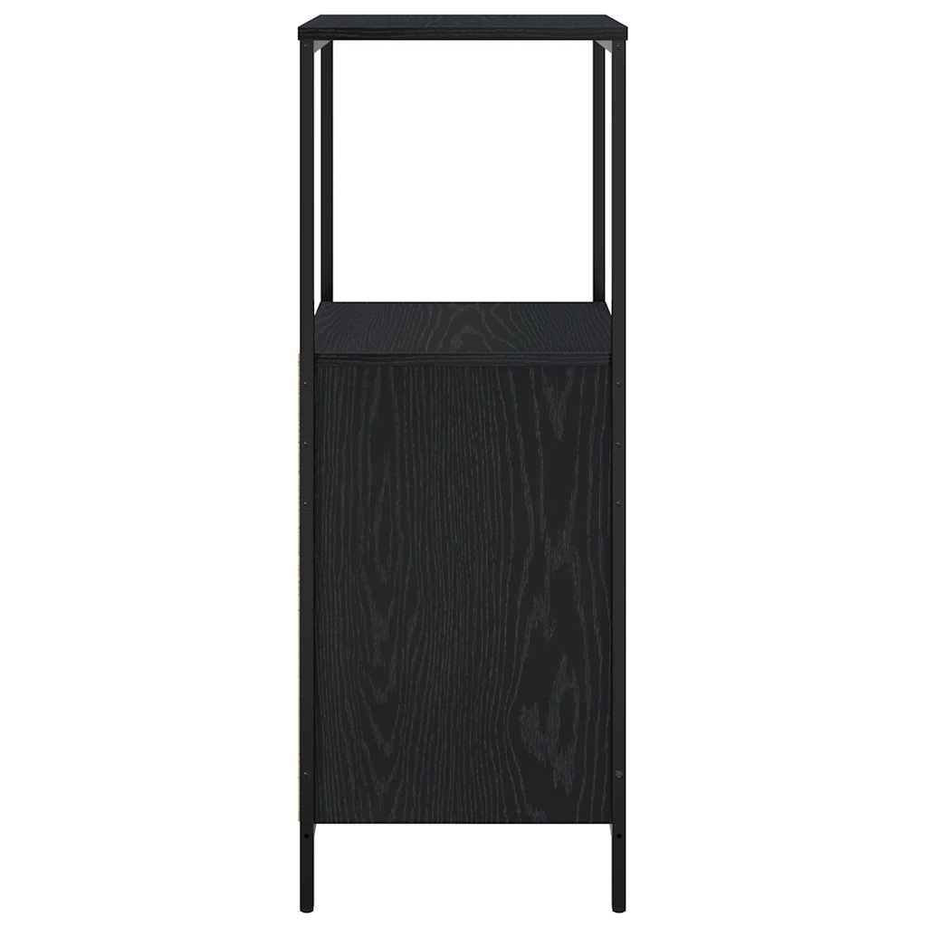 Baderomsskap med hyller svart eik 36x35x95 cm