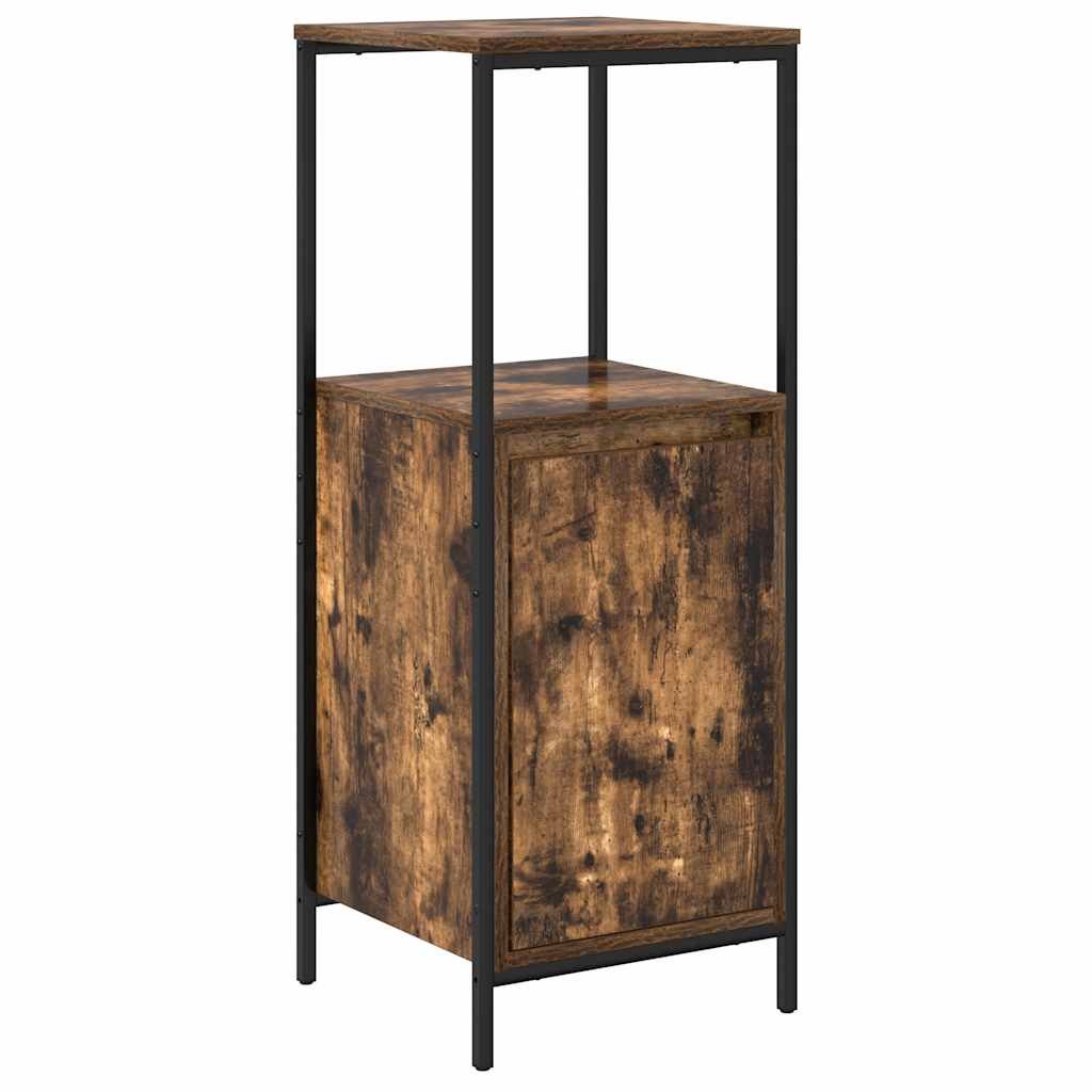 Baderomsskap med hyller røkt eik 36x35x95 cm
