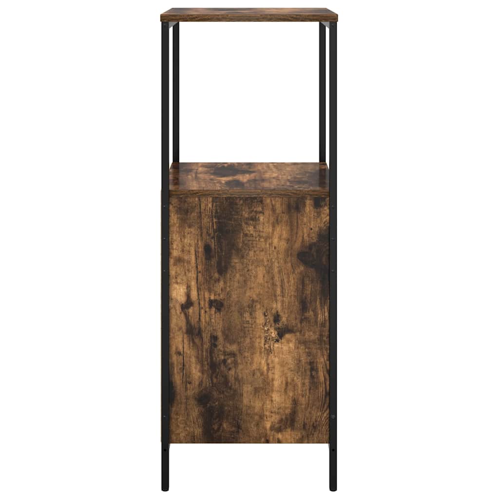 Baderomsskap med hyller røkt eik 36x35x95 cm