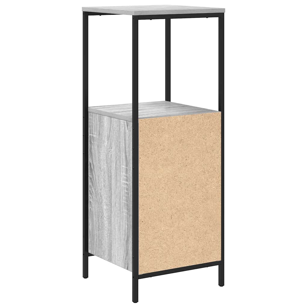 Baderomsskap med hyller grå eik 36x35x95 cm