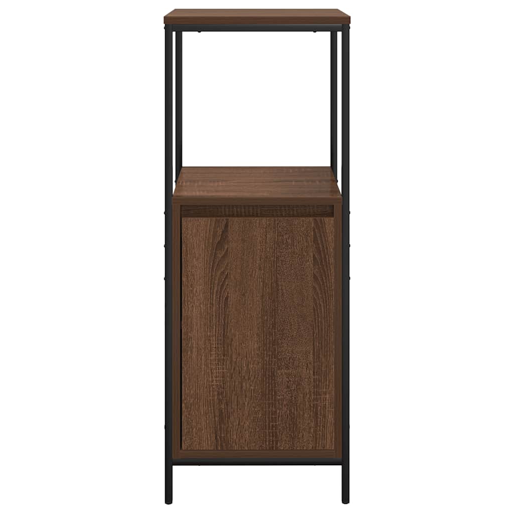 Baderomsskap med hyller svart eik 36x35x95 cm