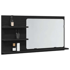 Baderomsspeilskap svart eik 90x11x45 cm konstruert tre