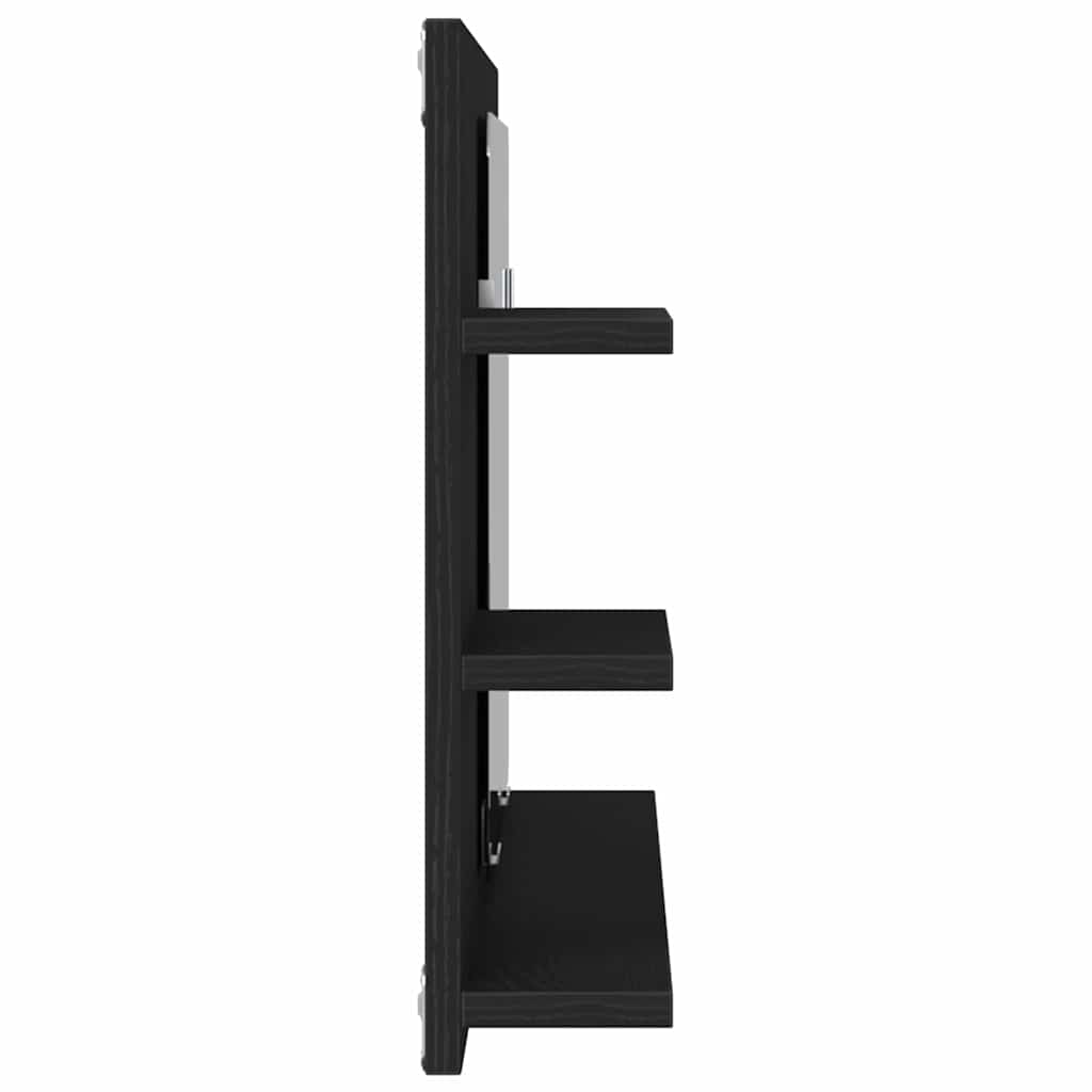 Baderomsspeilskap svart eik 90x11x45 cm konstruert tre