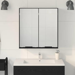 Baderomsskap med speil Svart eik 64 x 20 x 67 cm Konstruert tre