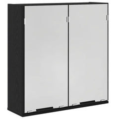 Baderomsskap med speil Svart eik 64 x 20 x 67 cm Konstruert tre