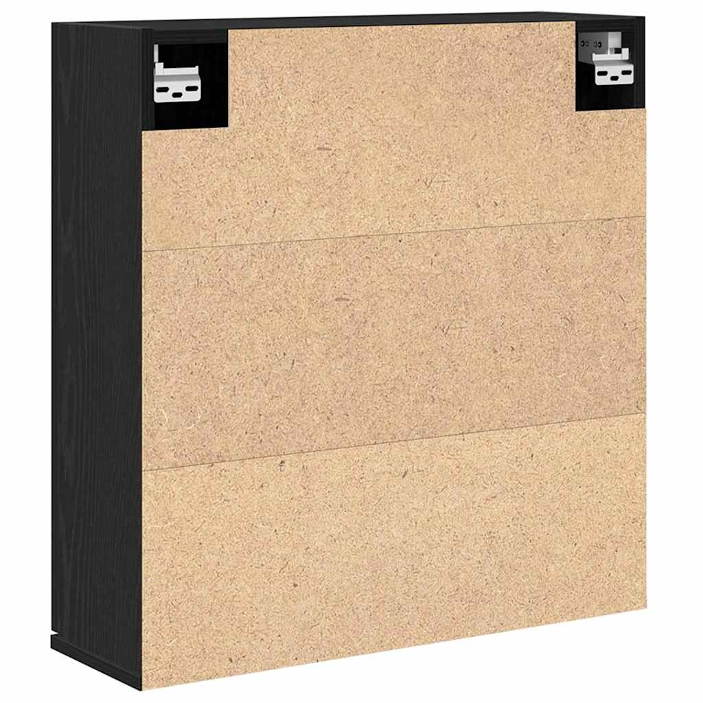 Baderomsskap med speil Svart eik 64 x 20 x 67 cm Konstruert tre
