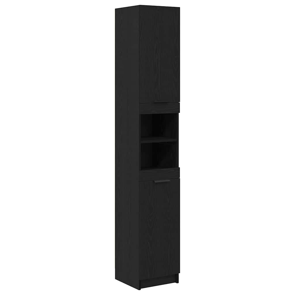 Baderomsskap Svart eik 32 x 34 x 188.5 cm Konstruert tre