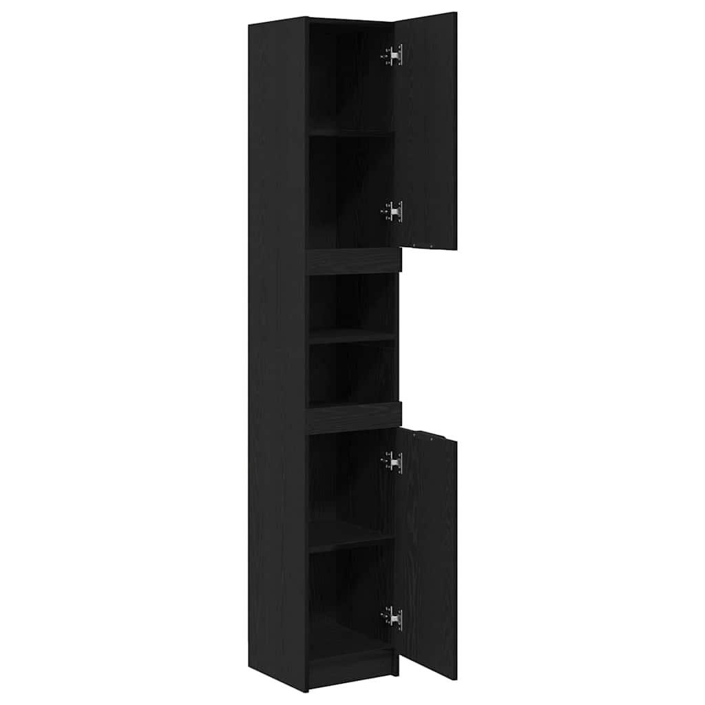 Baderomsskap Svart eik 32 x 34 x 188.5 cm Konstruert tre