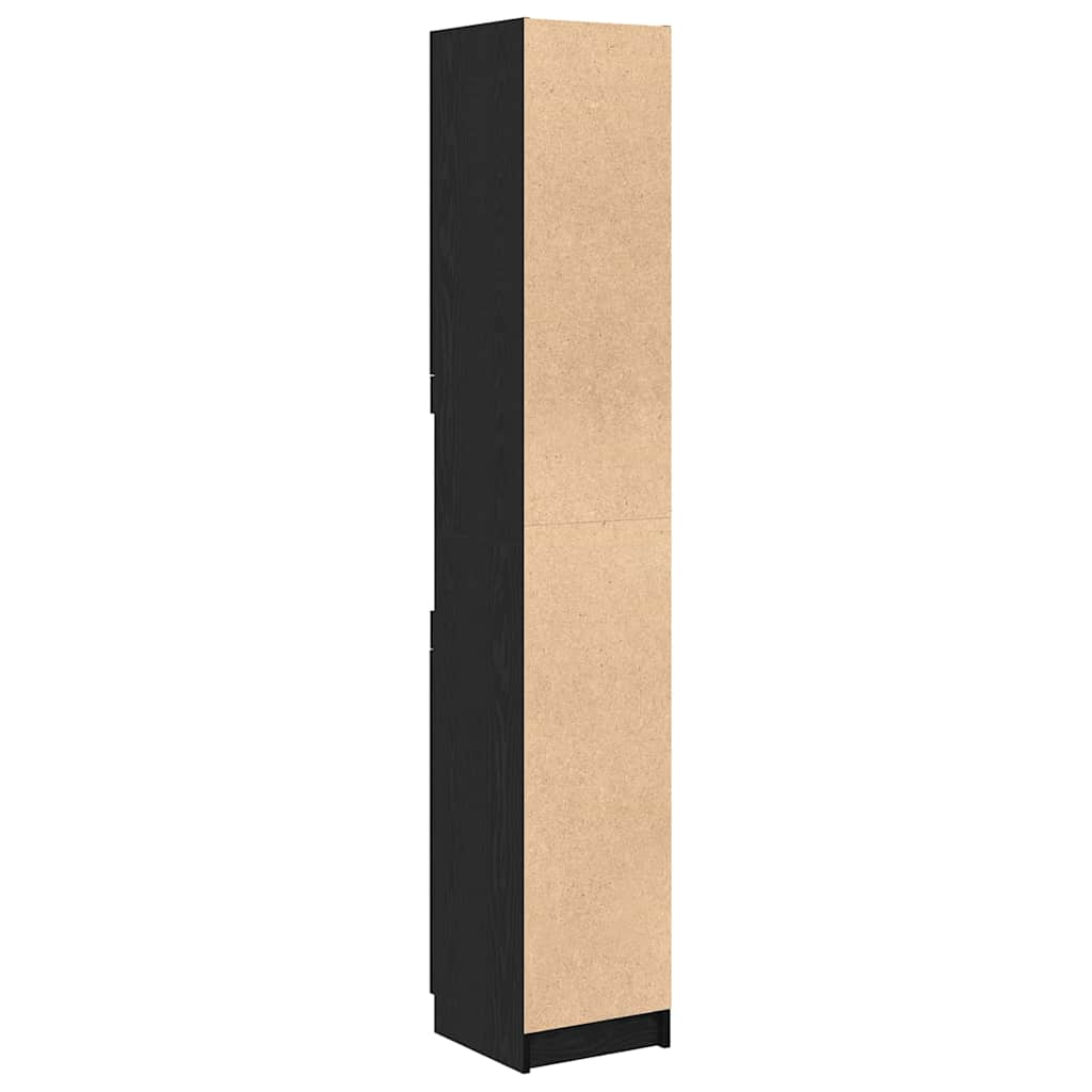 Baderomsskap Svart eik 32 x 34 x 188.5 cm Konstruert tre