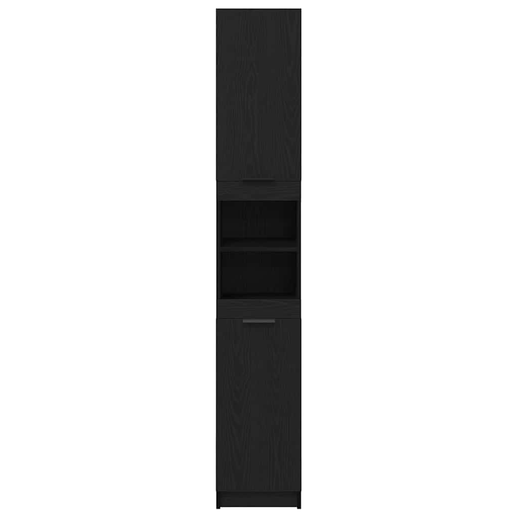 Baderomsskap Svart eik 32 x 34 x 188.5 cm Konstruert tre