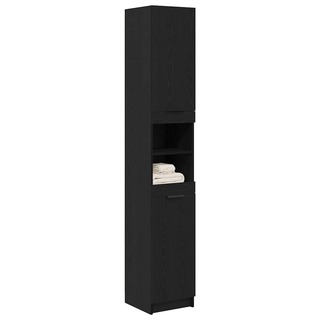 Baderomsskap Svart eik 32 x 34 x 188.5 cm Konstruert tre