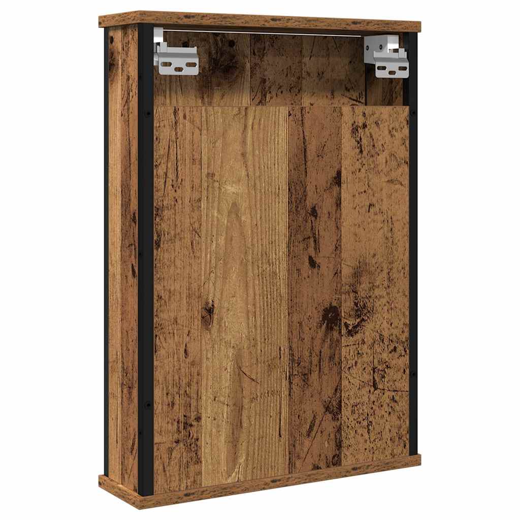 Baderomshylle med speil gammelt tre 42x12x60 cm konstruert tre