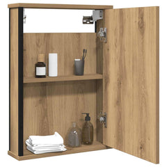 Baderomshylle med speil artisan eik 42x12x60 cm konstruert tre