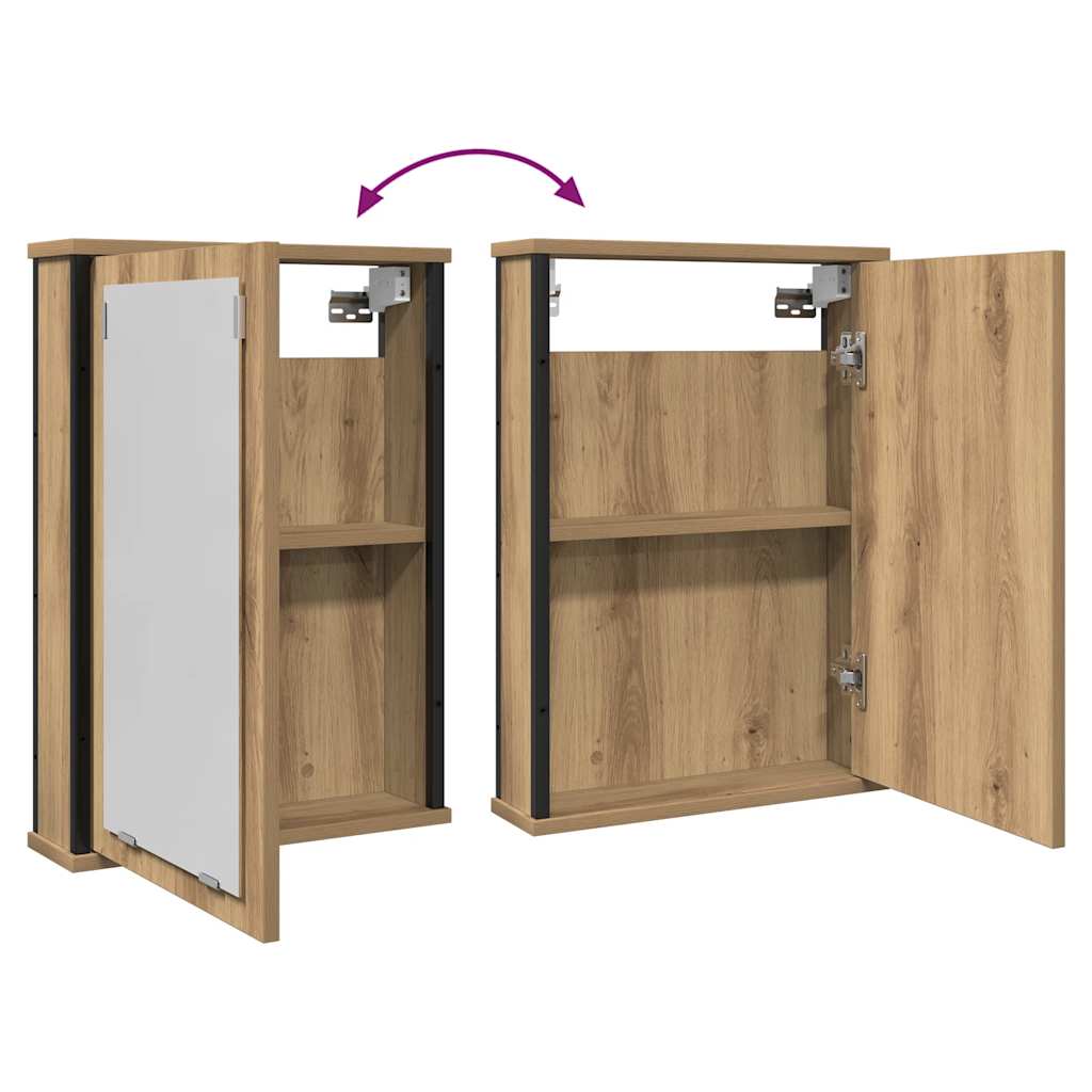 Baderomshylle med speil artisan eik 42x12x60 cm konstruert tre