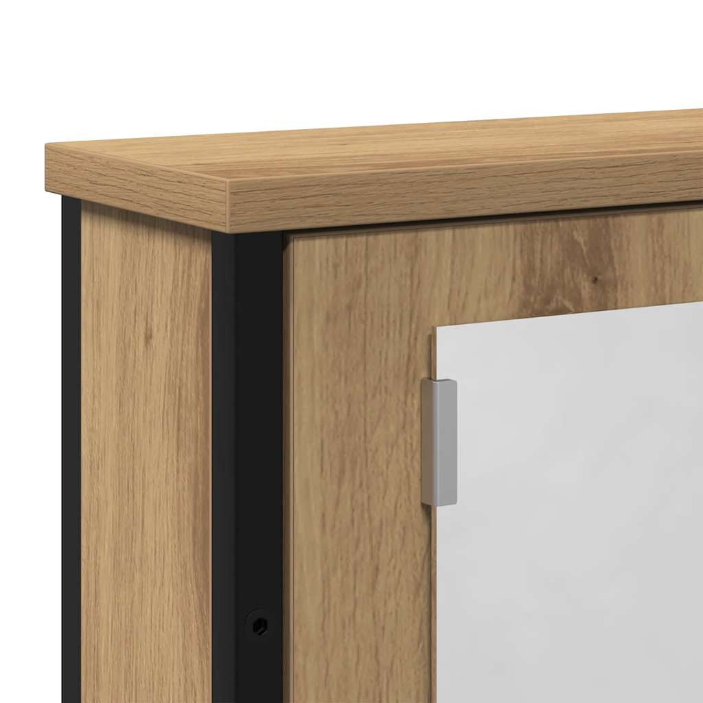 Baderomshylle med speil artisan eik 42x12x60 cm konstruert tre