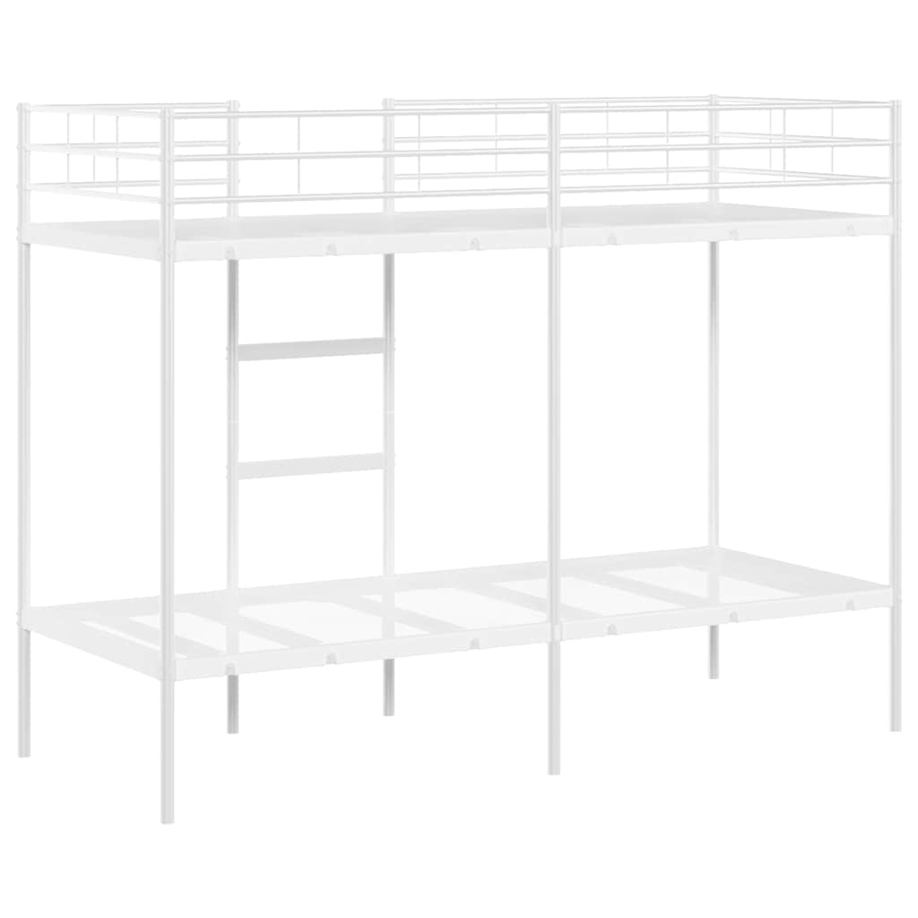 Køyeseng uten madrass hvit 80x200 cm stål