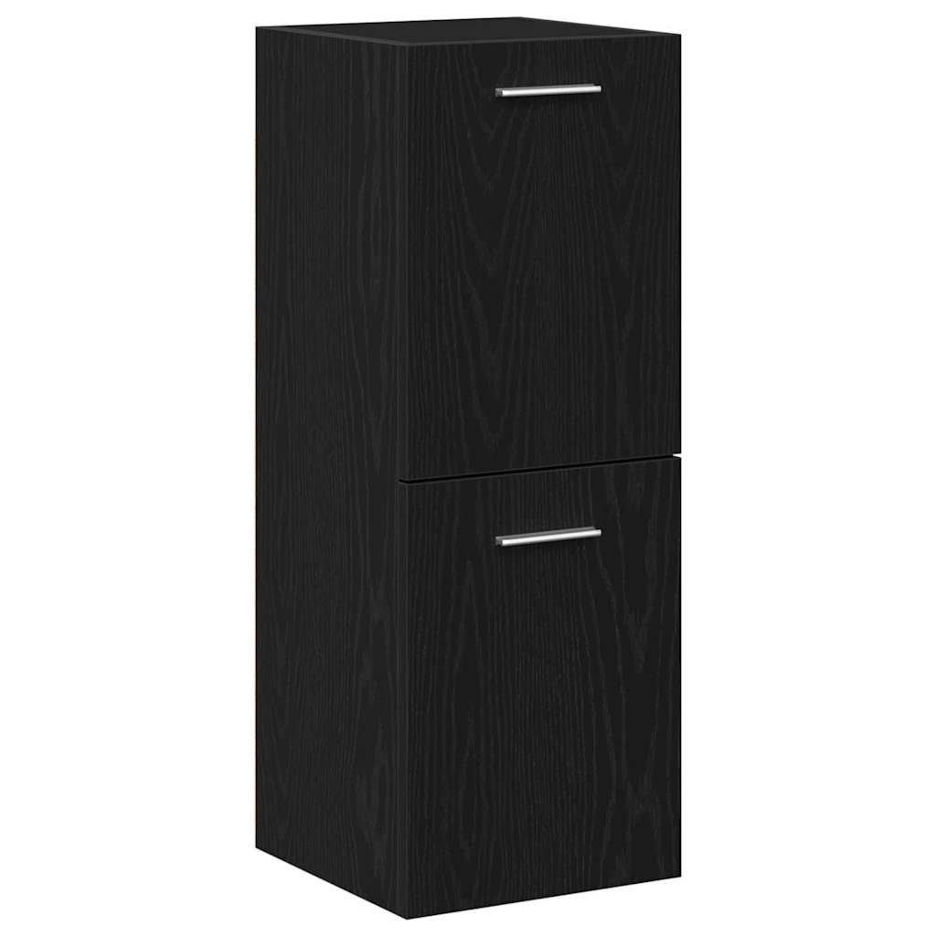 Baderomskap med dør Svart Eik 30 x 30 x 80 cm Konstruert tre