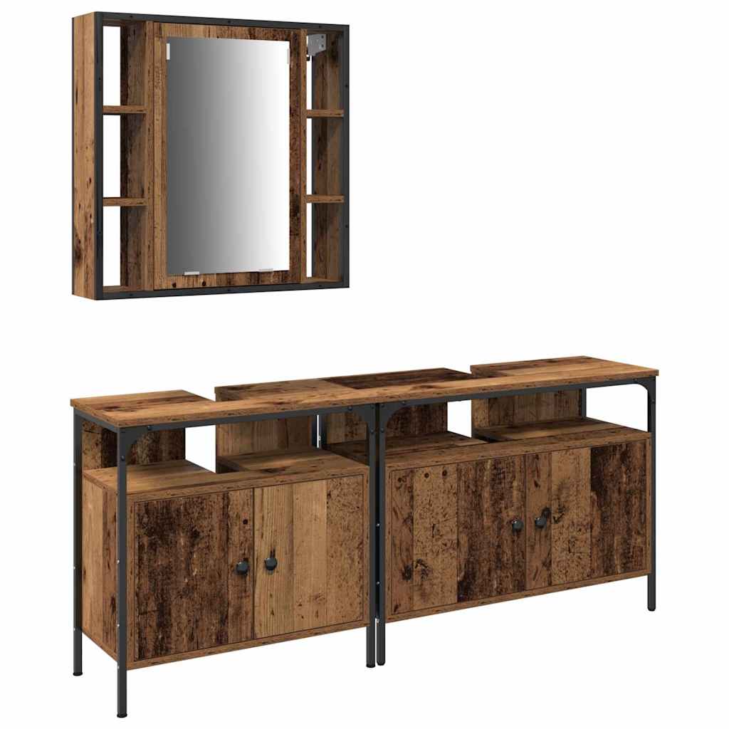 Baderomsspeilskap med hylle Brun 80 x 30 x 60 cm Konstruert tre