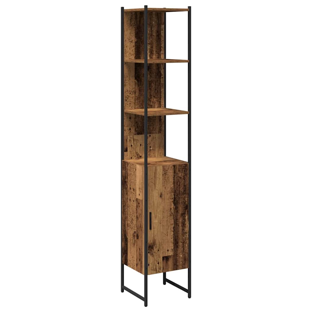 Baderomsspeilskap 3 pcs Brun 33 x 33 x 185.5 cm Konstruert tre