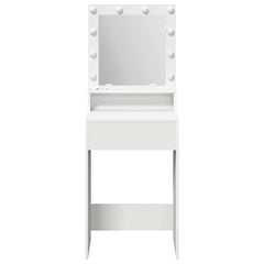 Sminkebord med LED-lamper Hvit 50x41x135 cm
