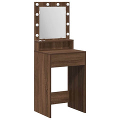 Sminkebord med LED Lys - Brun Eik - 50x41x135 cm