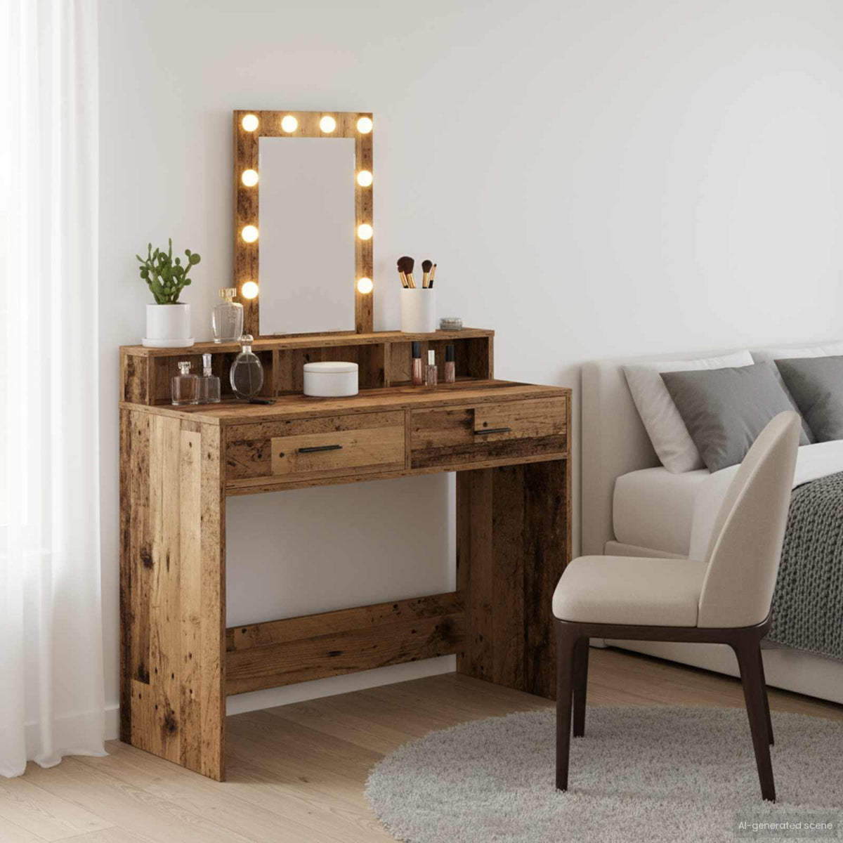 Sminkebord med skuff Brun 100 x 41 x 140 cm Konstruert tre