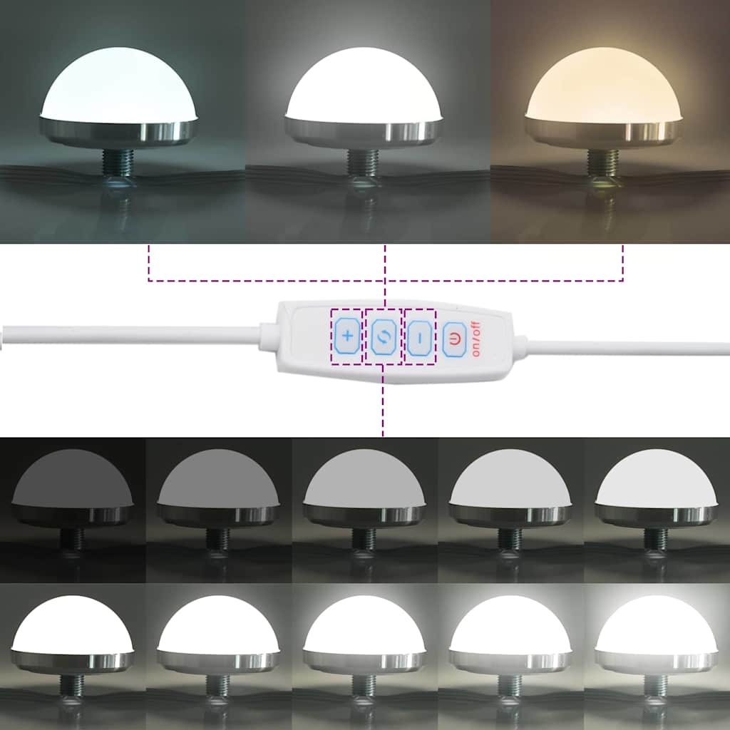 Sminkebord med LED-lamper i Sonoma eik, 102x33x135 cm