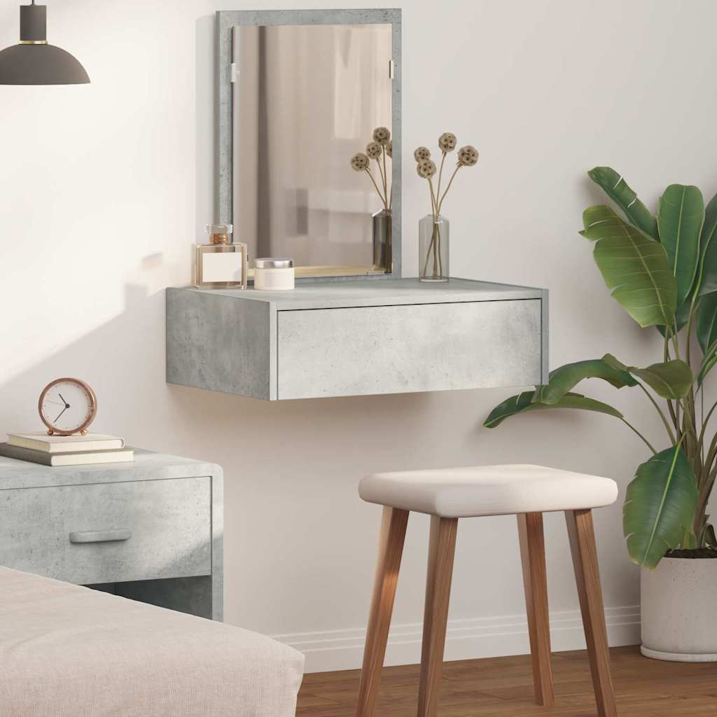 Sminkebord med skuff Grå 60 x 40 x 70 cm Konstruert tre