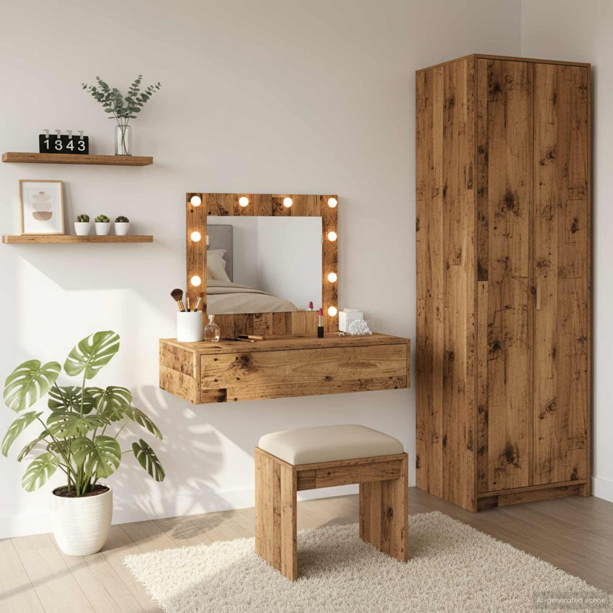 Sminkebord med skuff Brun 83 x 40 x 70 cm Konstruert tre