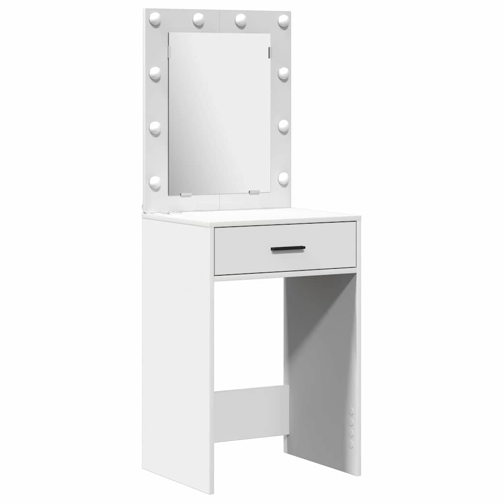 Sminkebord med skuff 2 pcs Hvit 50 x 41 x 135 cm Konstruert tre