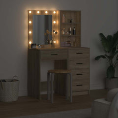 Sminkebord med skuff 2 pcs Brun 50 x 41 x 135 cm Konstruert tre