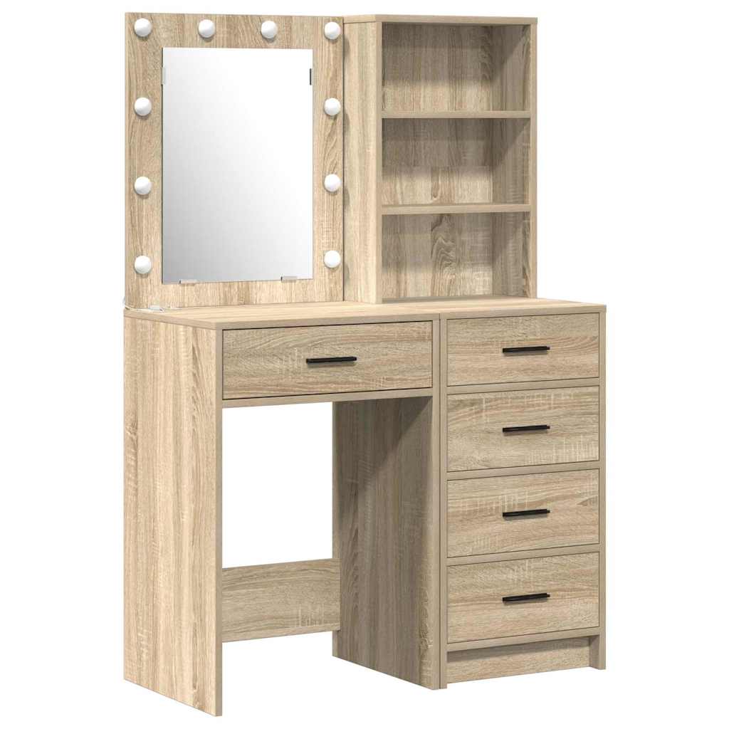 Sminkebord med skuff 2 pcs Brun 50 x 41 x 135 cm Konstruert tre