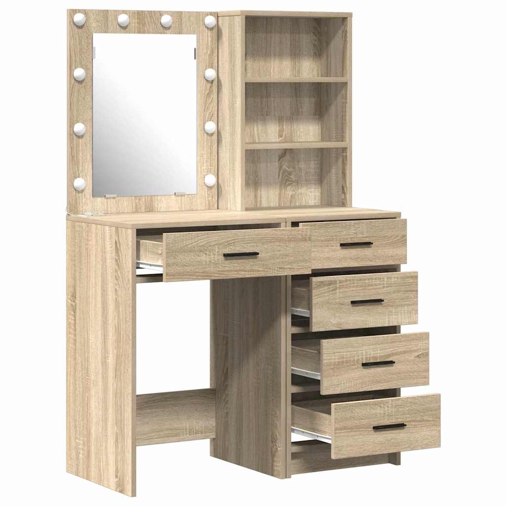 Sminkebord med skuff 2 pcs Brun 50 x 41 x 135 cm Konstruert tre