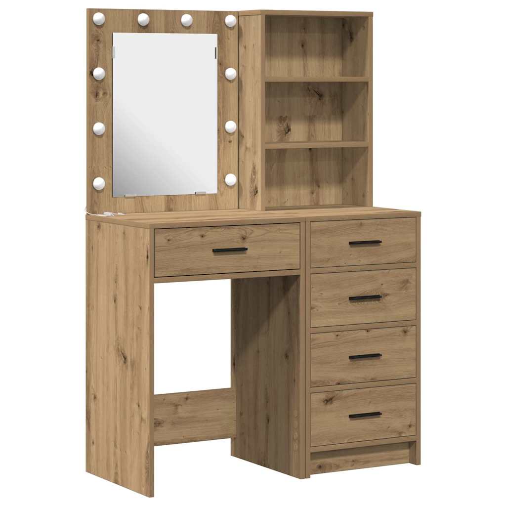 Sminkebord med skuff 2 pcs Brun 50 x 41 x 135 cm Konstruert tre