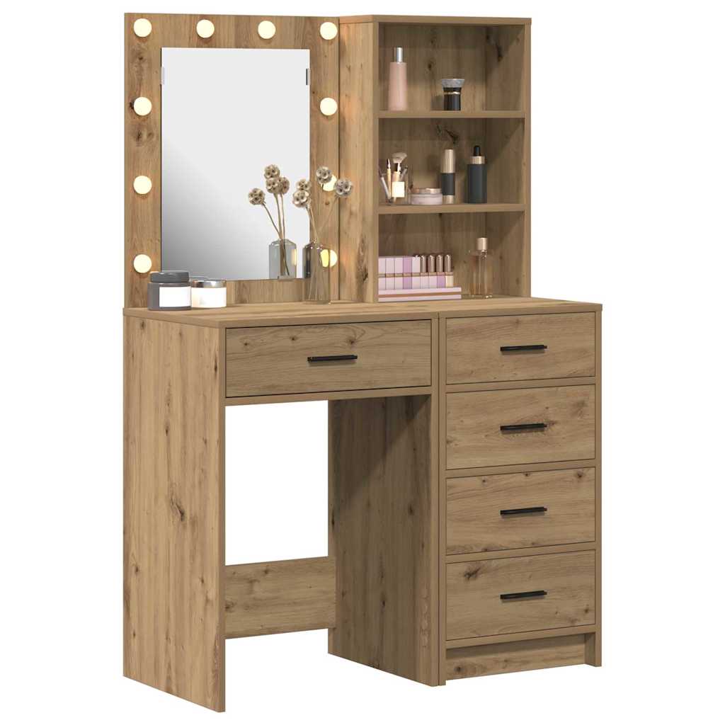 Sminkebord med skuff 2 pcs Brun 50 x 41 x 135 cm Konstruert tre