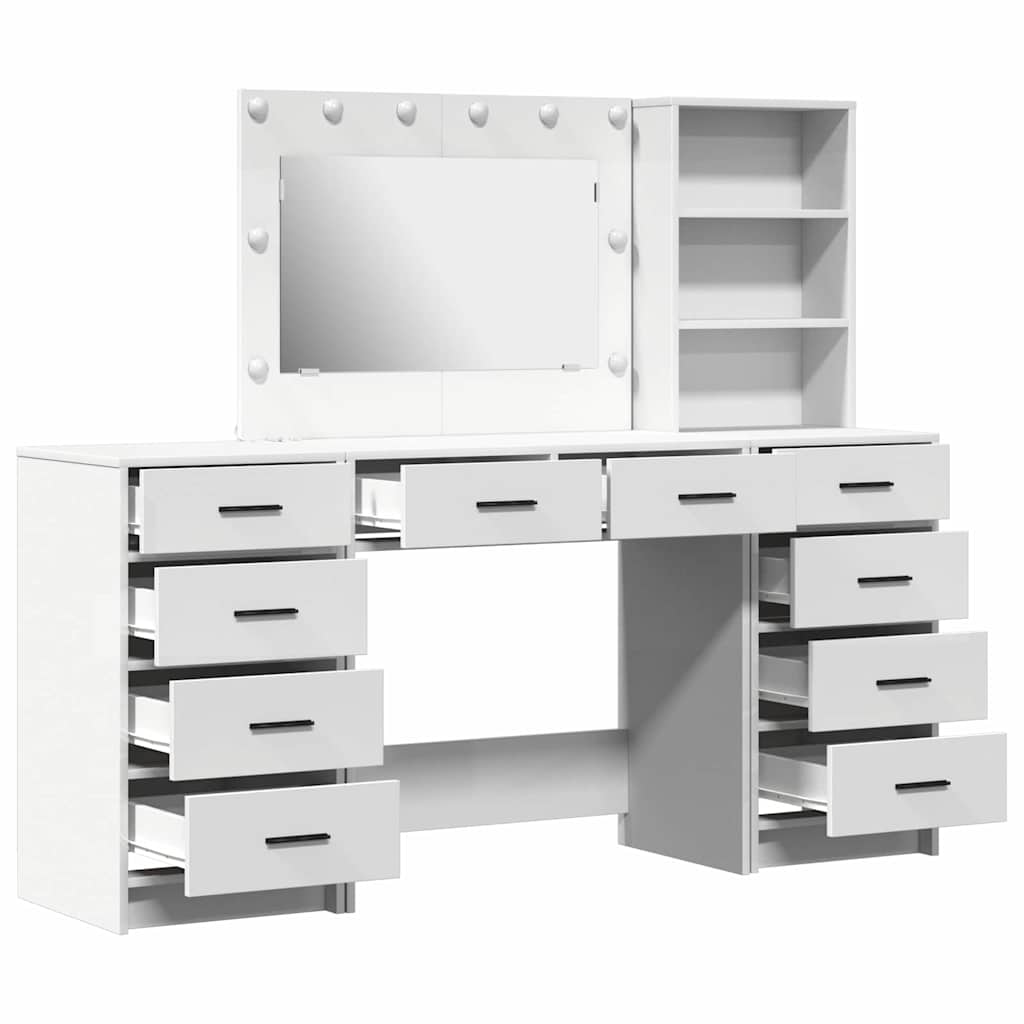 Sminkebord med skuff 3 pcs Hvit 40 x 41 x 135 cm Konstruert tre