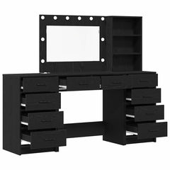 Sminkebord 3 pcs Svart 40 x 41 x 135 cm Konstruert tre