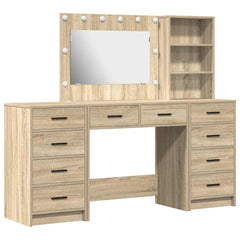 Sminkebord med skuff 3 pcs Brun 40 x 41 x 135 cm Konstruert tre